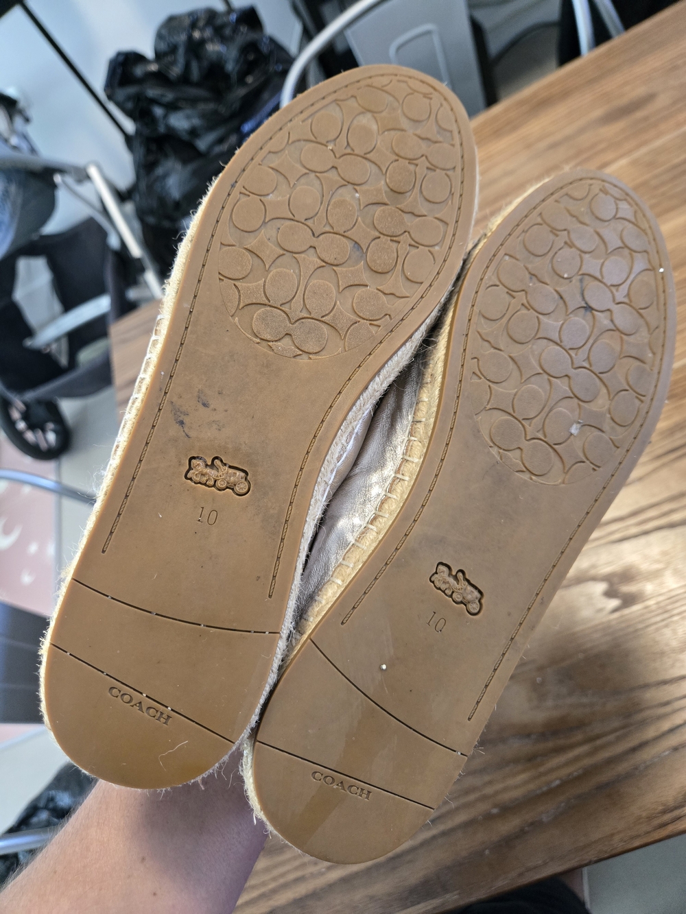 Coach Camryn Metallic Leather Espadrille Slip-on Size 10 - Picture 7 of 14